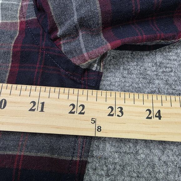 UNTUCKit Shirt Mens Large Red Navy Plaid Alentejo Slim Fit Cotton Button Down - Picture 6 of 16